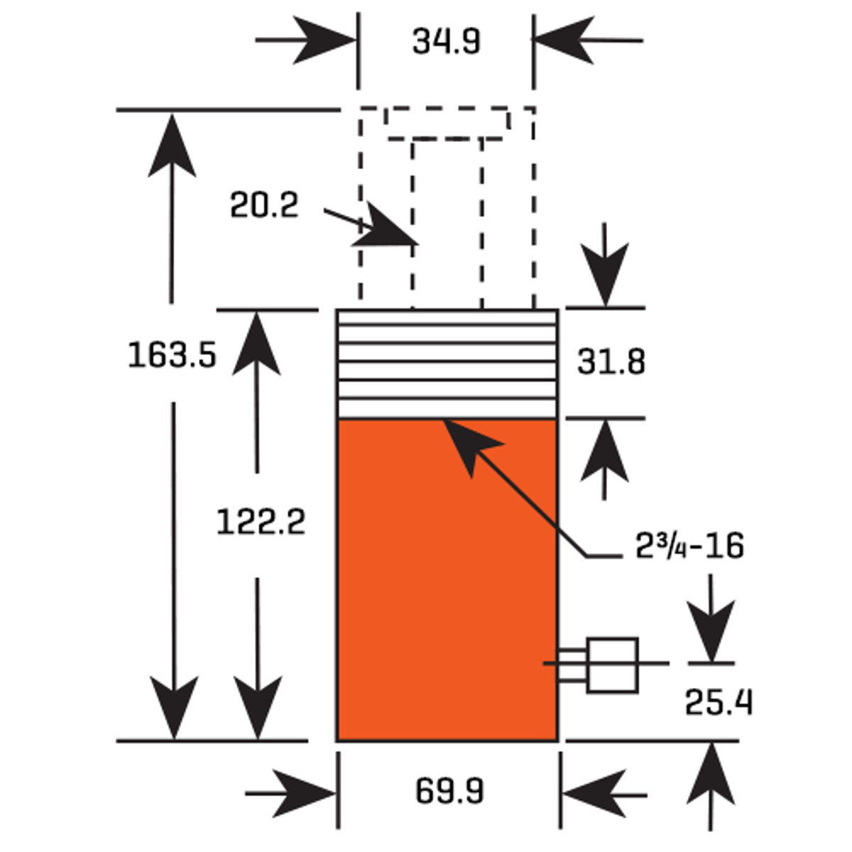 Power Team 12 Ton Centre Hole Cylinder 41mm Stroke 700 Bar